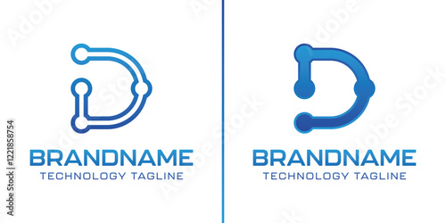 Letter D Technology Logo, symbolize progress, innovation, and digital excellence