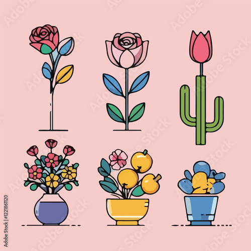 Flowers Continuous Line Icons