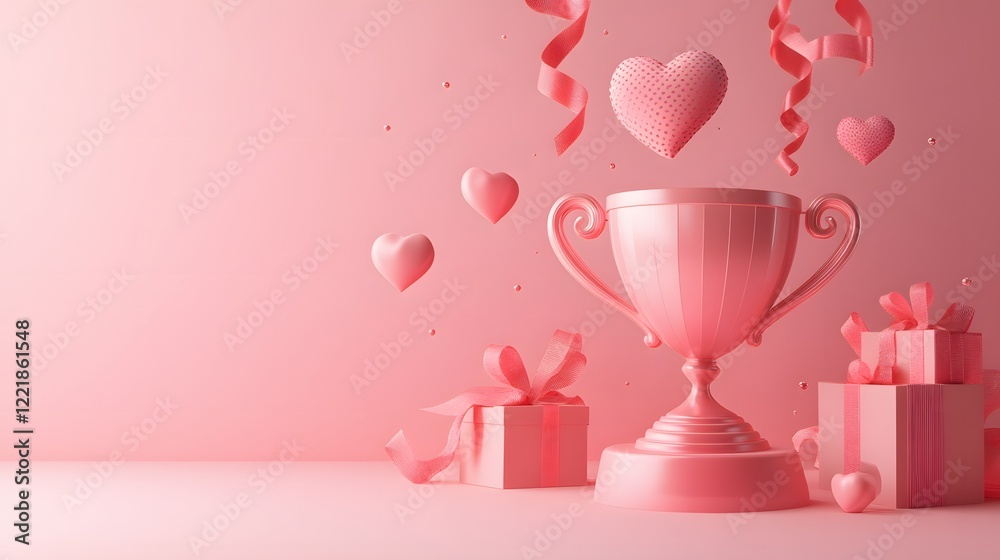Pink Trophy Hearts Gifts Valentines Day Celebration Pink Trophy Hearts Gifts Valentines Day Celebration