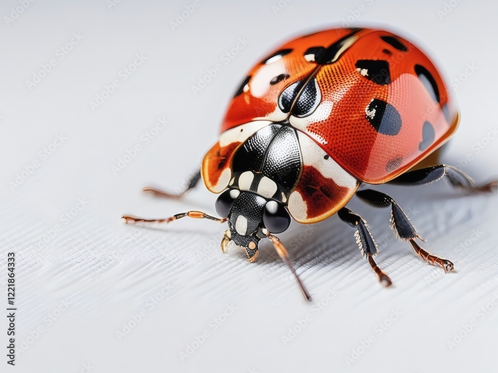 Fototapeta premium Close-up of a Ladybug on White Background