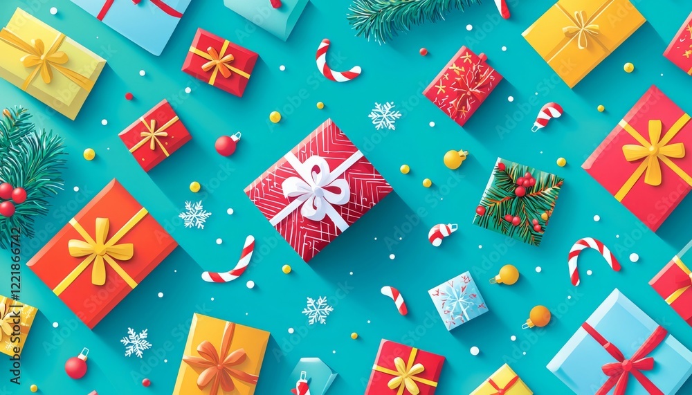 Animation of Christmas gift box copy space Animation of Christmas gift box copy space