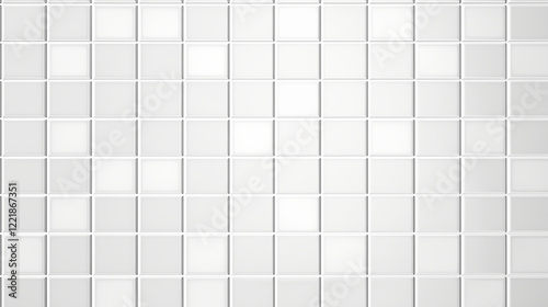 Clean and Abstract White Mosaic Tile Wall Design
