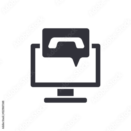 Contact us solid icons, minimalist vector illustration ,simple transparent graphic element .Isolated on white background