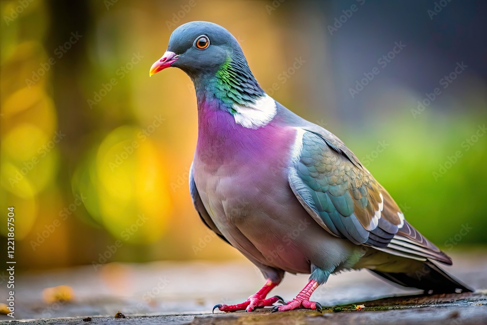 Close Up Wood Pigeon on Concrete Slab - High-Resolution Product Photography Close Up Wood Pigeon on Concrete Slab - High-Resolution Product Photography