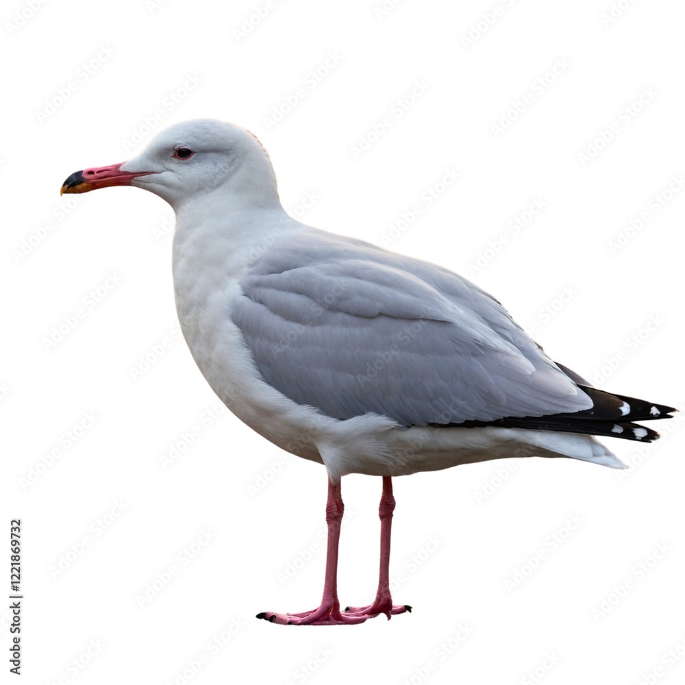 Fototapeta premium Seagull clip art. bird isolated on white background,gull. Great Black-backed Gull.