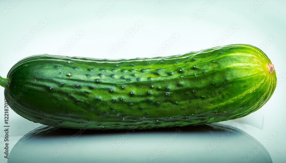 Single green cucumber on a white background. Single green cucumber on a white background.