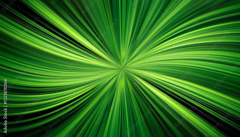 Vibrant green abstract radiating lines. Nature inspired digital art. Vibrant green abstract radiating lines. Nature inspired digital art.