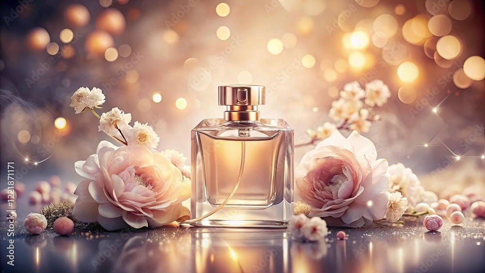 Elegant Perfume Bottle on Subtle Background - Surreal Photography with Soft Hues, Dreamy Textures, and Ethereal Elements for Luxurious Branding and Aesthetic Appeal Elegant Perfume Bottle on Subtle Background - Surreal Photography with Soft Hues, Dreamy Textures, and Ethereal Elements for Luxurious Branding and Aesthetic Appeal
