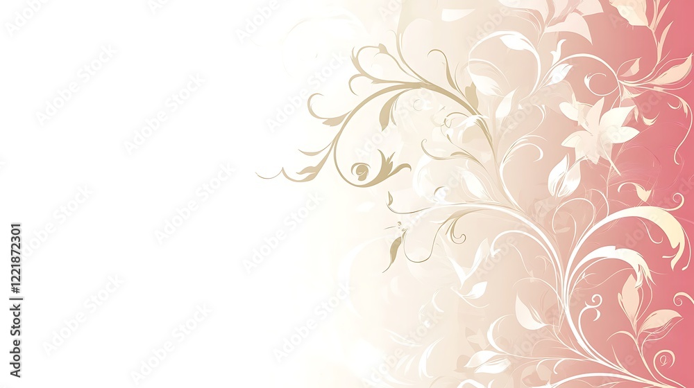 Elegant Floral Design With Delicate Swirls And Pastel Hues Elegant Floral Design With Delicate Swirls And Pastel Hues