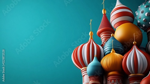 Colorful St. Basil's Cathedral: A Whimsical 3D Render photo