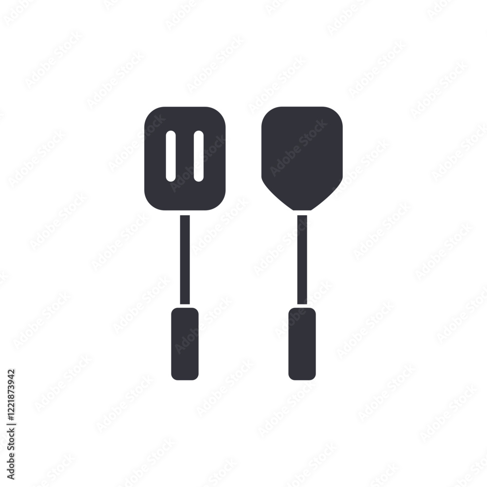 Spatula solid icons, minimalist vector illustration ,simple transparent graphic element .Isolated on white background