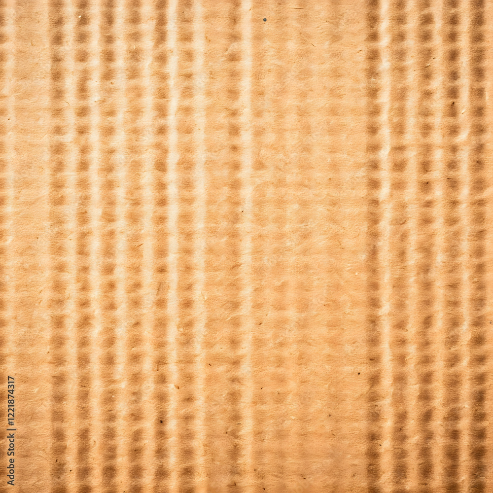 Corrugated brown cardboard with vertical lines and a textured surface Corrugated brown cardboard with vertical lines and a textured surface