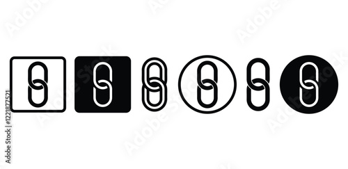 link chain icon symbol sign vector design black white color simple flat illustration collection sets