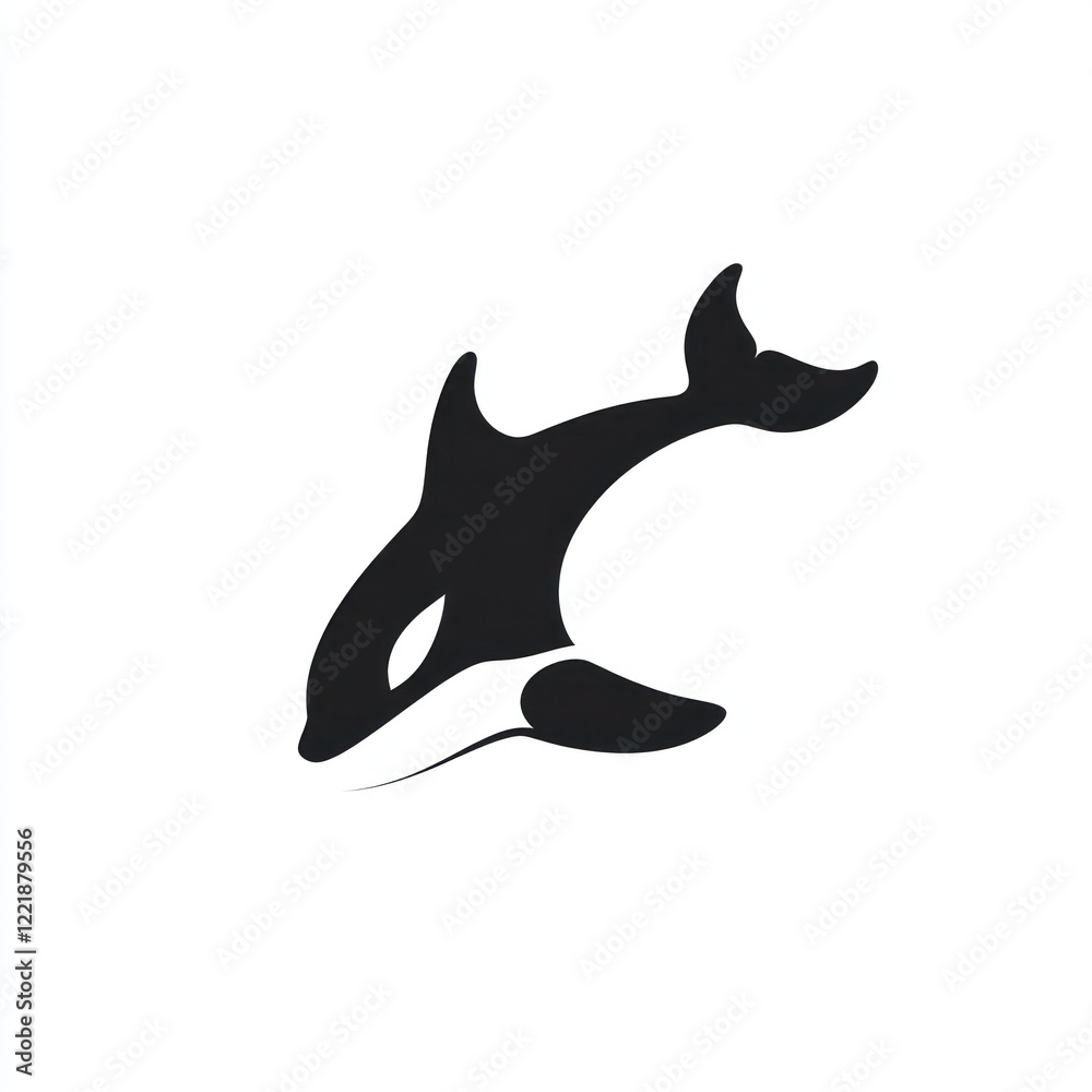 Fototapeta premium A stylized black and white orca silhouette
