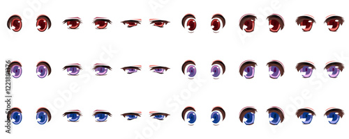 Set of eyes in anime or manga style vector 