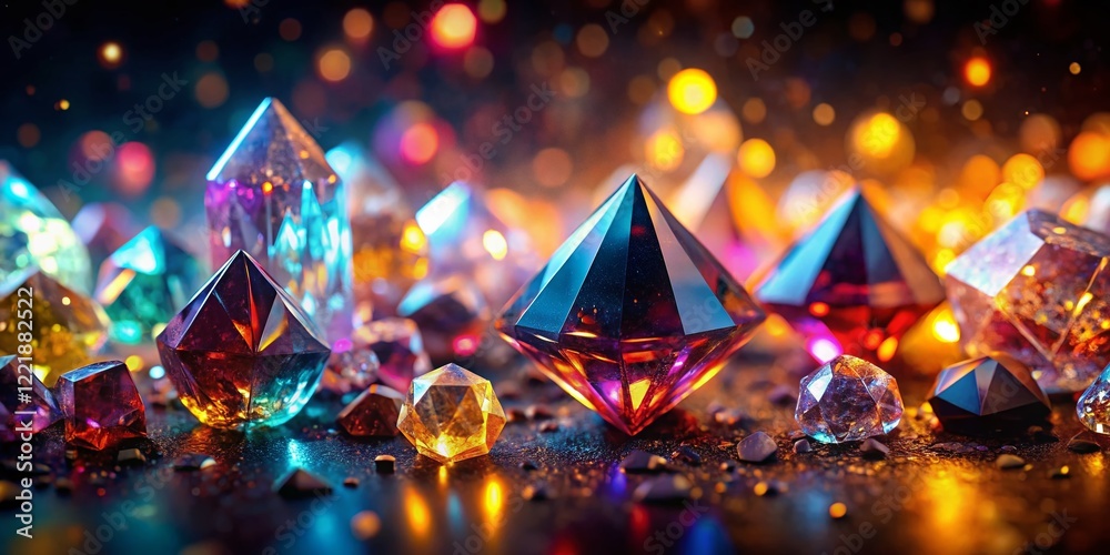 Sparkling Crystal Collection: Bokeh Display of Faceted Gems and Minerals Sparkling Crystal Collection: Bokeh Display of Faceted Gems and Minerals