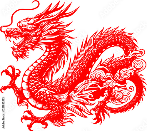 red dragon illustration, dragon vector art photo