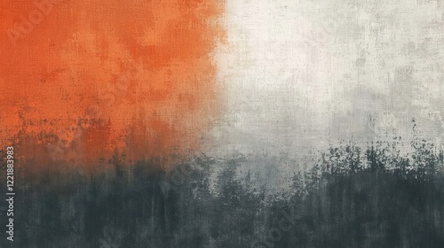 Persimmon to grey gradient, textured with canvas