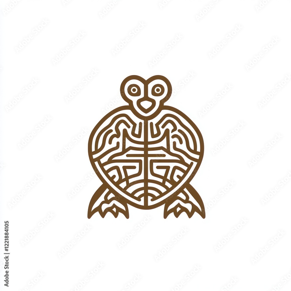 Fototapeta premium Abstract Line Art Turtle Design Illustration