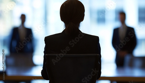 Silhouette Businesswoman Interview Meeting Corporate Job Candidate photo