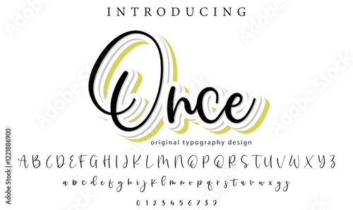 Once Font Stylish brush painted an uppercase vector letters, alphabet, typeface