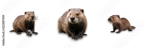Wallpaper Mural Three adorable mammals isolated on a transparent background Torontodigital.ca