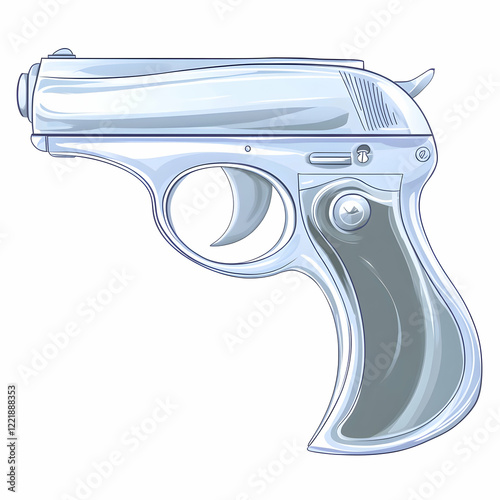 Silver Handgun Illustration photo