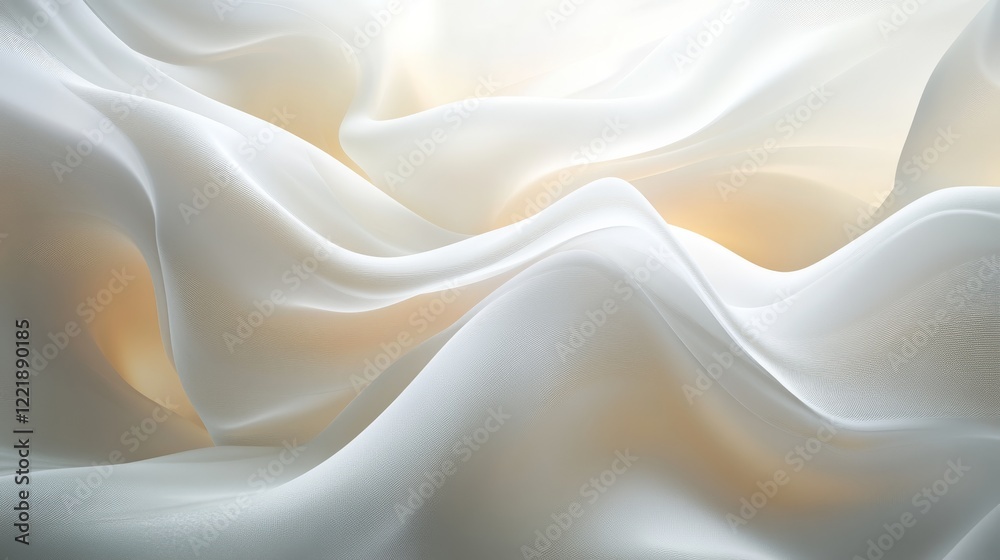 Obraz premium Elegant Draped White Fabric Soft Light Texture
