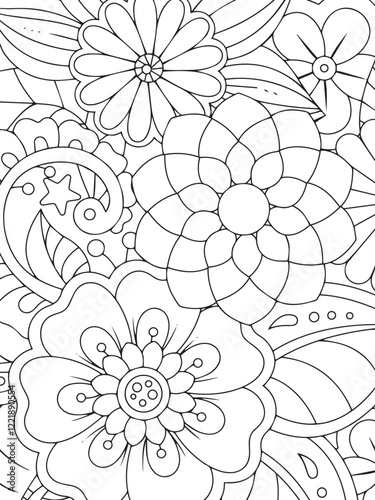 Black and white floral pattern for coloring book
Floral coloring book page for adults
PrintBlack and white floral pattern for coloring peg