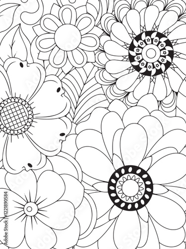 Black and white floral pattern for coloring book
Floral coloring book page for adults
PrintBlack and white floral pattern for coloring peg