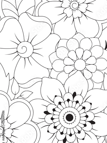 Black and white floral pattern for coloring book
Floral coloring book page for adults
PrintBlack and white floral pattern for coloring peg