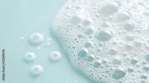 Close-Up of Bubbles on Soft Aqua Surface in Calm Setting