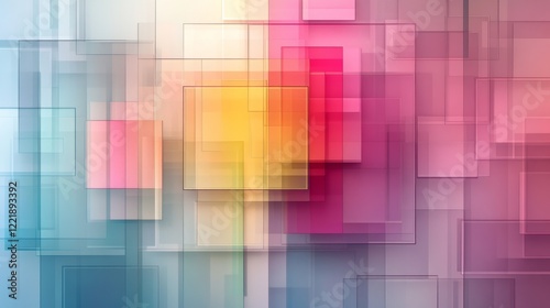 Abstract Colorful Overlapping Squares Design