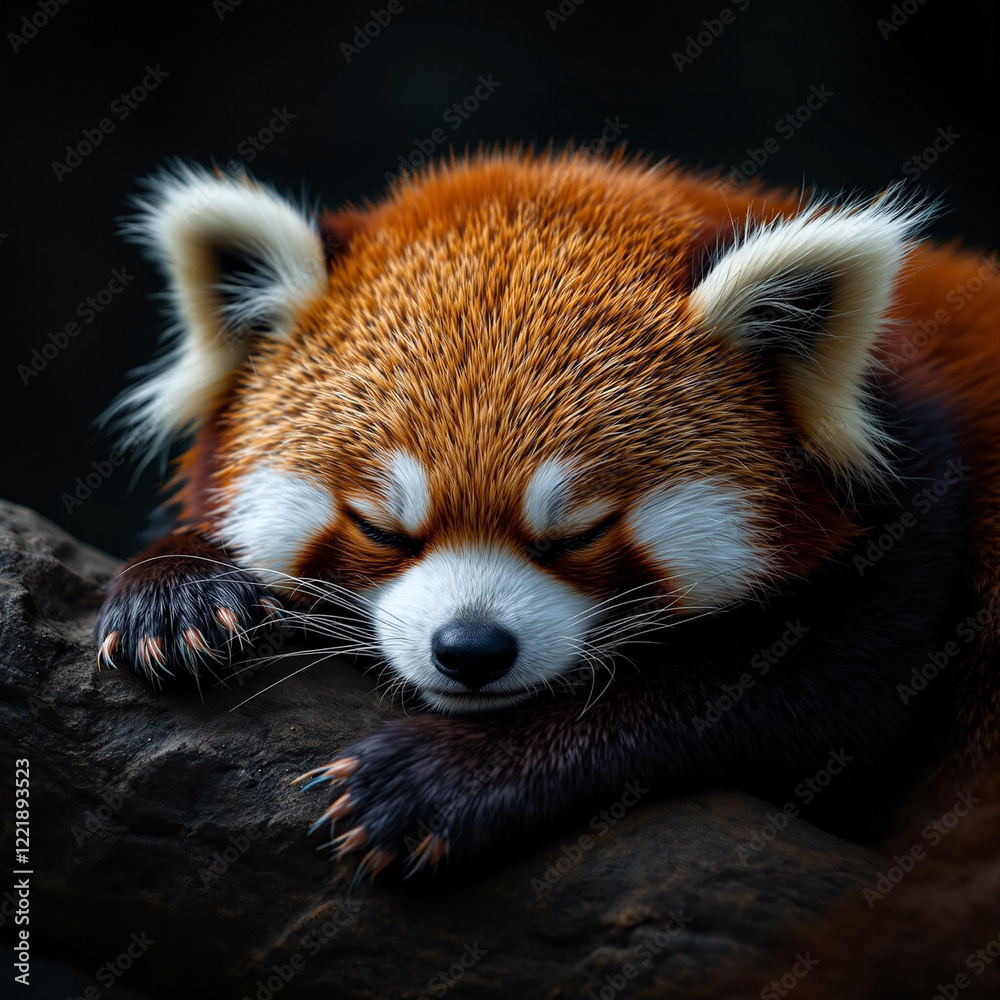 Obraz premium Funny Sleeping Red Panda