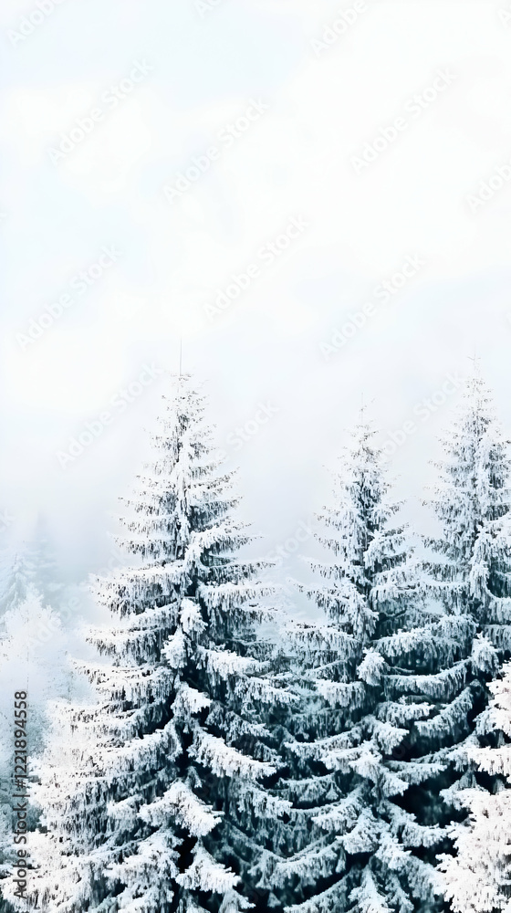 Winter Wonderland: Snowy Evergreens Illustration Winter Wonderland: Snowy Evergreens Illustration