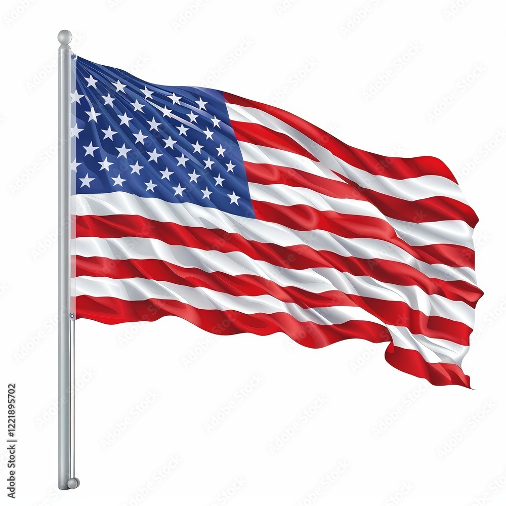 Fototapeta premium Waving American Flag USA National Symbol Patriotism Independence Day