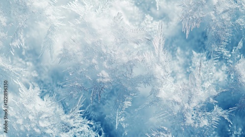 Wallpaper Mural winter ground closeup, natural snow crystallization, pure white patterns, gentle shadow detail, organic frost formations, pristine snow texture, delicate winter surface, subtle blue tones, abstract Torontodigital.ca