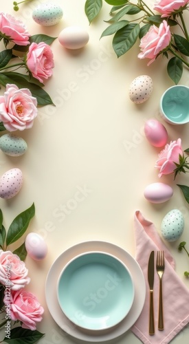Plate with a pink napkin and a pink napkin with a pink flower