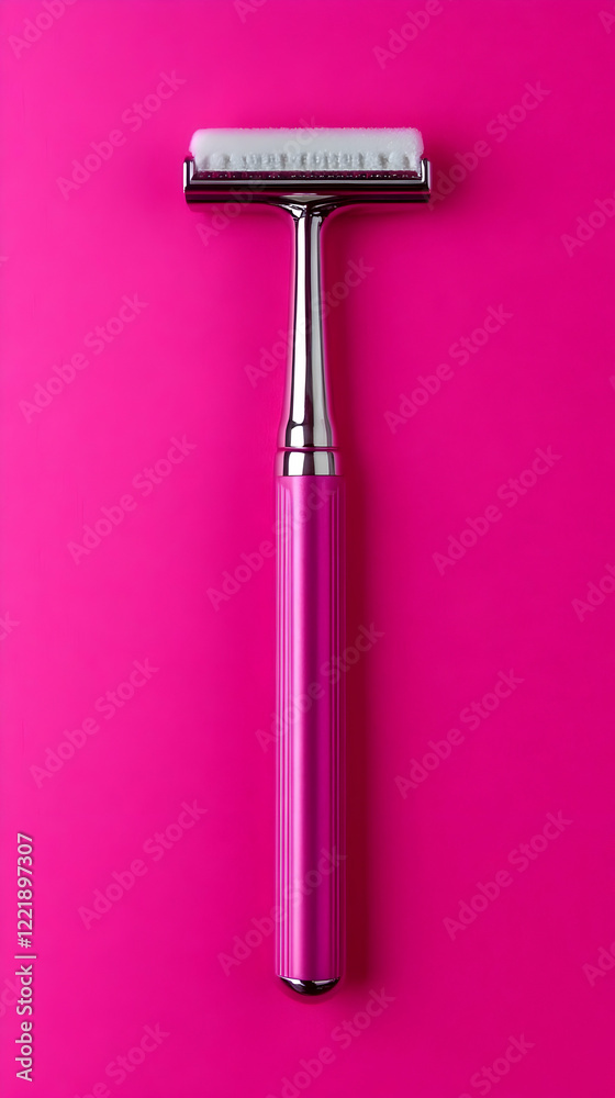 Pink Razor on Magenta Background Illustration