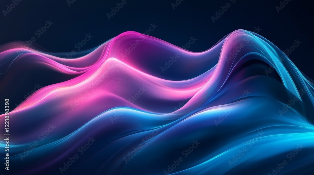 Fototapeta premium Abstract Pink and Blue Flowing Waves Design