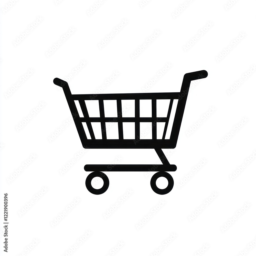 Simple Black Shopping Cart Icon Illustration Simple Black Shopping Cart Icon Illustration