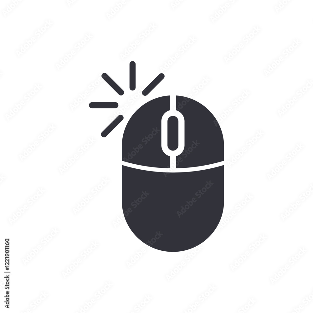 Mouse cursor solid icons, minimalist vector illustration ,simple transparent graphic element .Isolated on white background