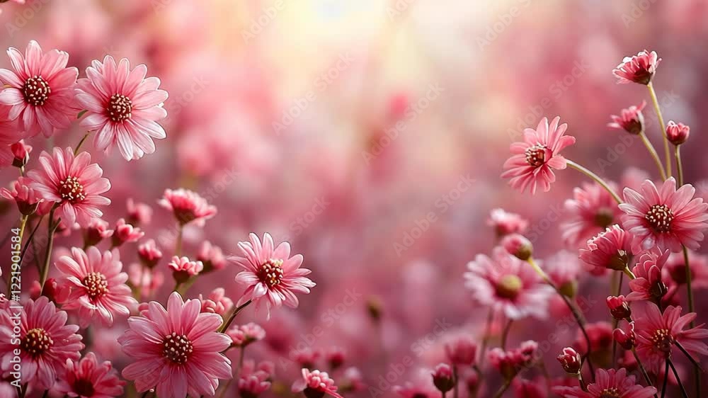 dreamy pink springtime flower background,soft sunlight peaceful flower field dreamy pink springtime flower background,soft sunlight peaceful flower field