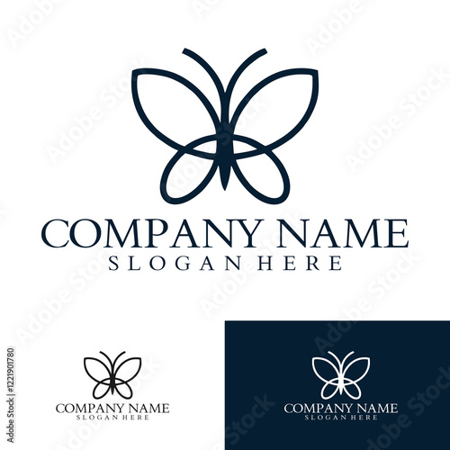 Logo Butterfly Vintage Luxury Logo for Spa, Beauty, Farm, Natural photo