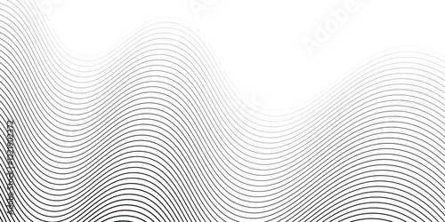 Abstract Wave Lines  On White Background Optical Illusion Effect