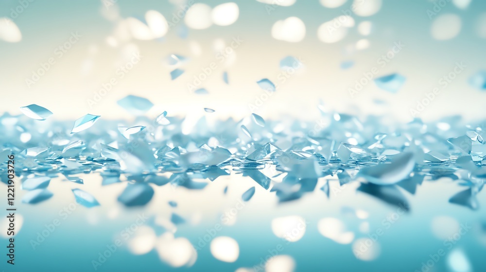 Abstract blue particles floating in bright space Abstract blue particles floating in bright space