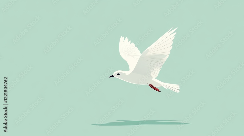 White bird in flight graceful wings soaring high White bird in flight graceful wings soaring high