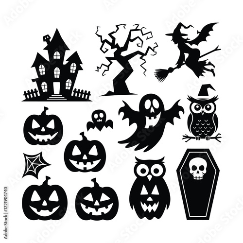 Halloween icons silhouette