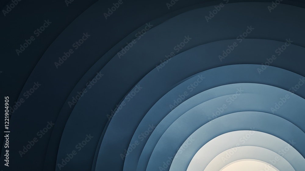Obraz premium Abstract Blue Concentric Circles Gradient Design