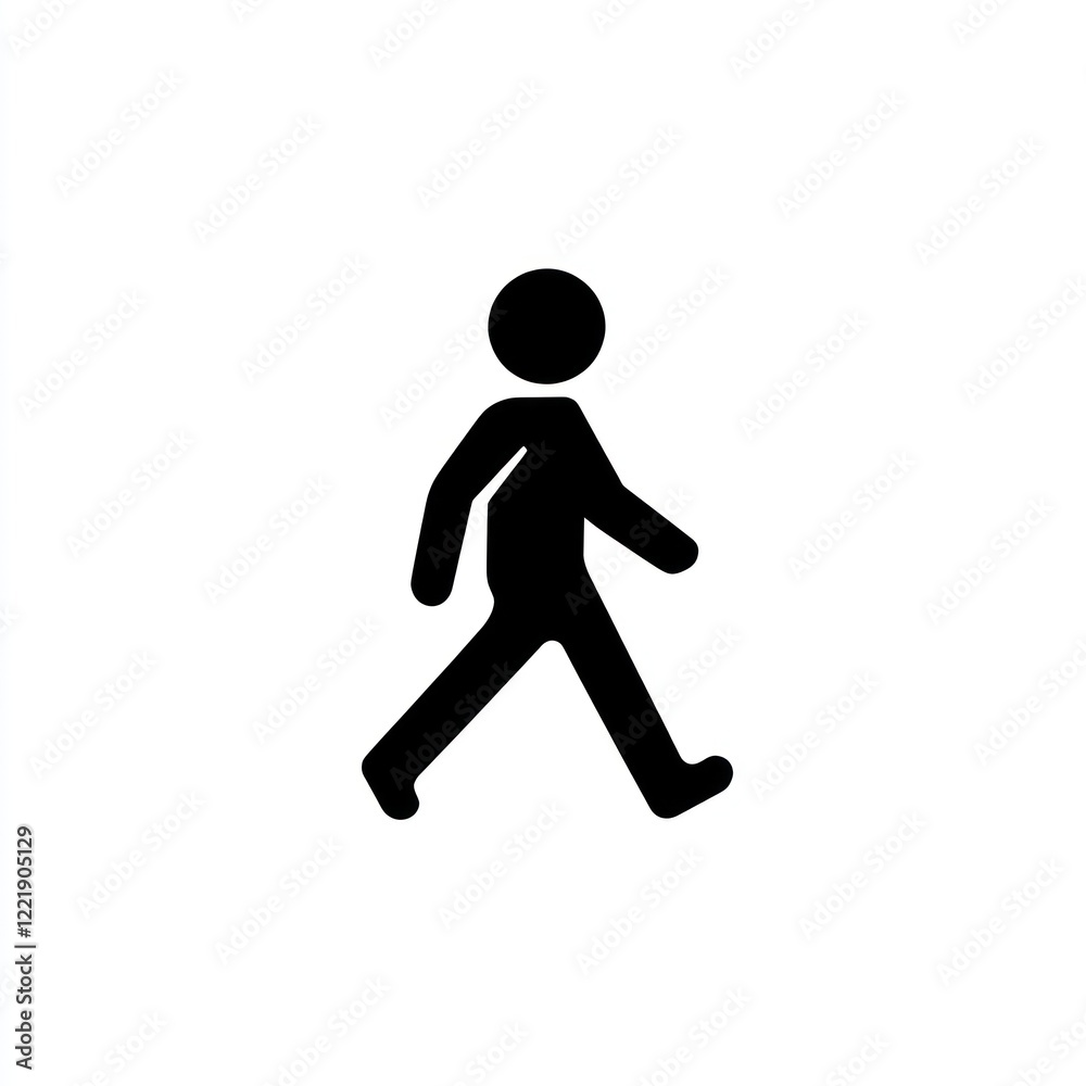 Simple black pictogram of a person walking Simple black pictogram of a person walking